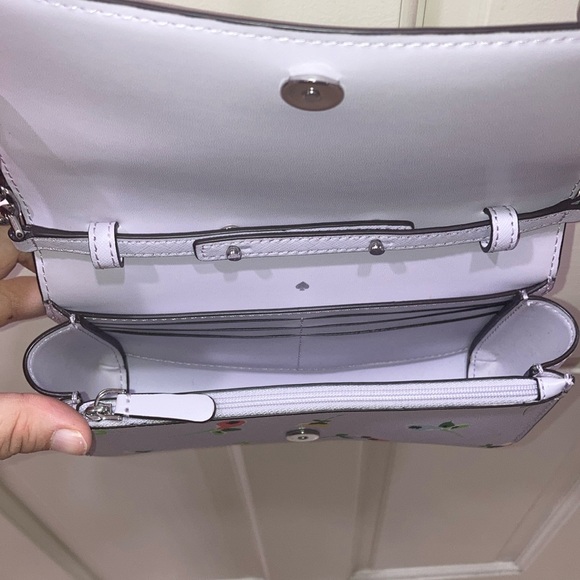 Kate Spade Lavender Purple Wildflower Ditsy Floral Crossbody Purse Bag - Picture 8 of 17